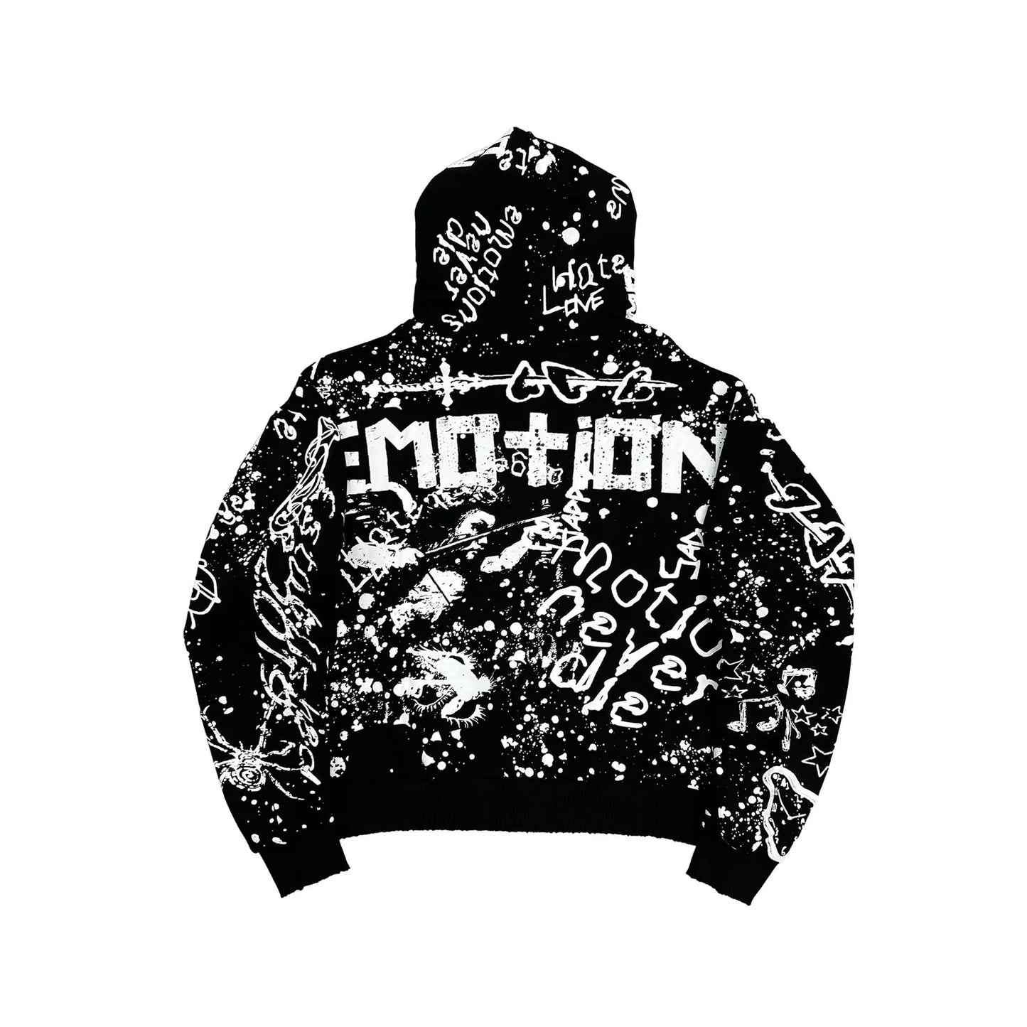 Mixed Emotional Brand Graffiti Dark Hoodie