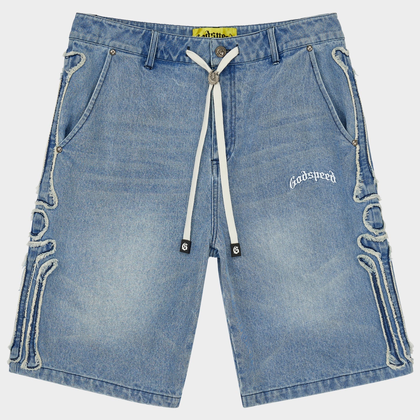 Fémur Frayed Denim Shorts (Blue)