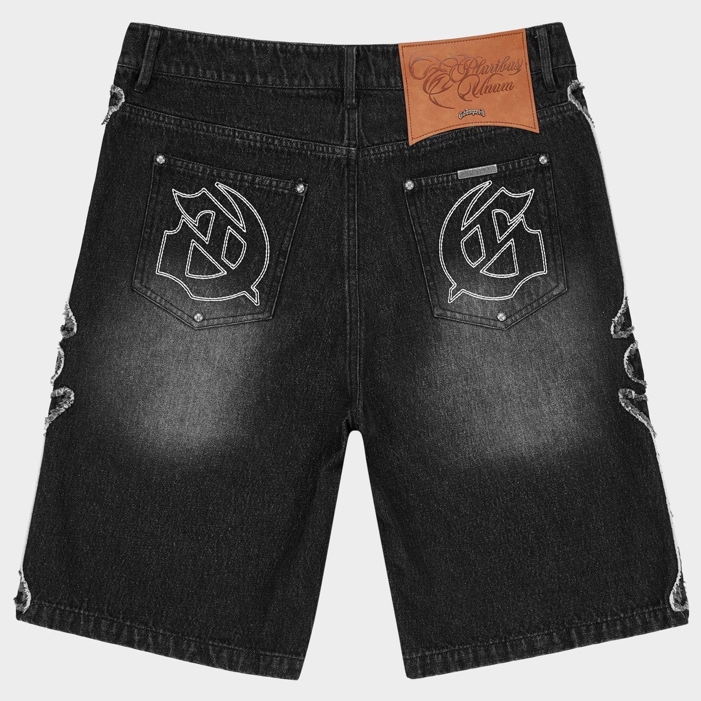 Fémur Frayed Denim Shorts (Black)