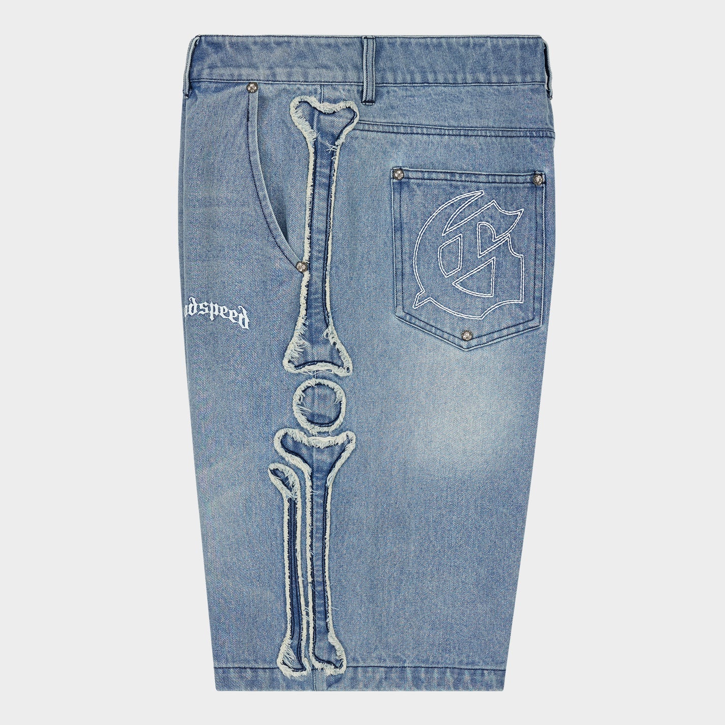 Fémur Frayed Denim Shorts (Blue)