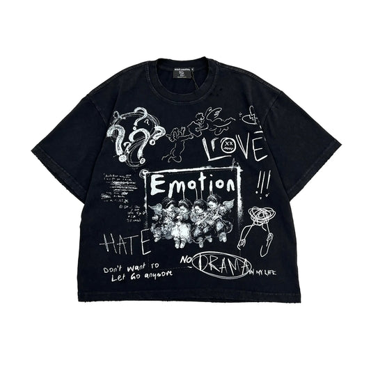 Mixed Emotional Brand Chaos Black Shir