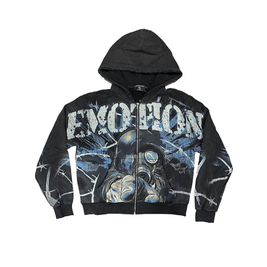 Mixed Emotional Brand Acid Black Hoodie